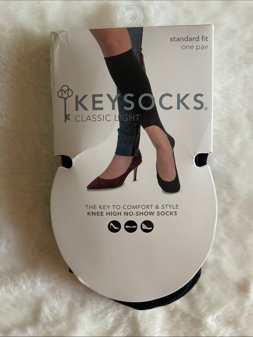 Keysocks Classic Light Knee High No-Show Socks in Black SZ 5-12